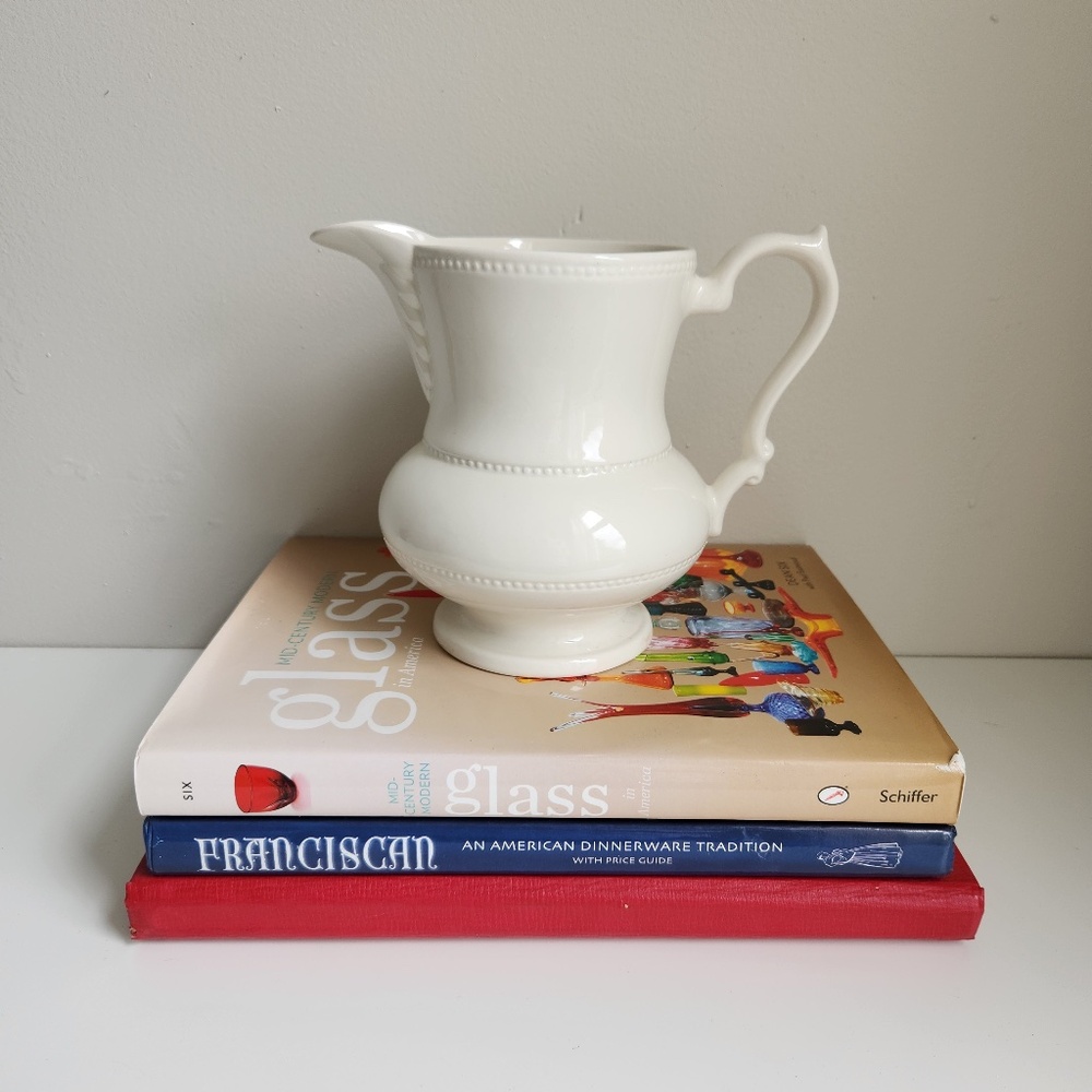 Vintage Lord Nelson Pottery White Milk Pitcher Made In England 4-77